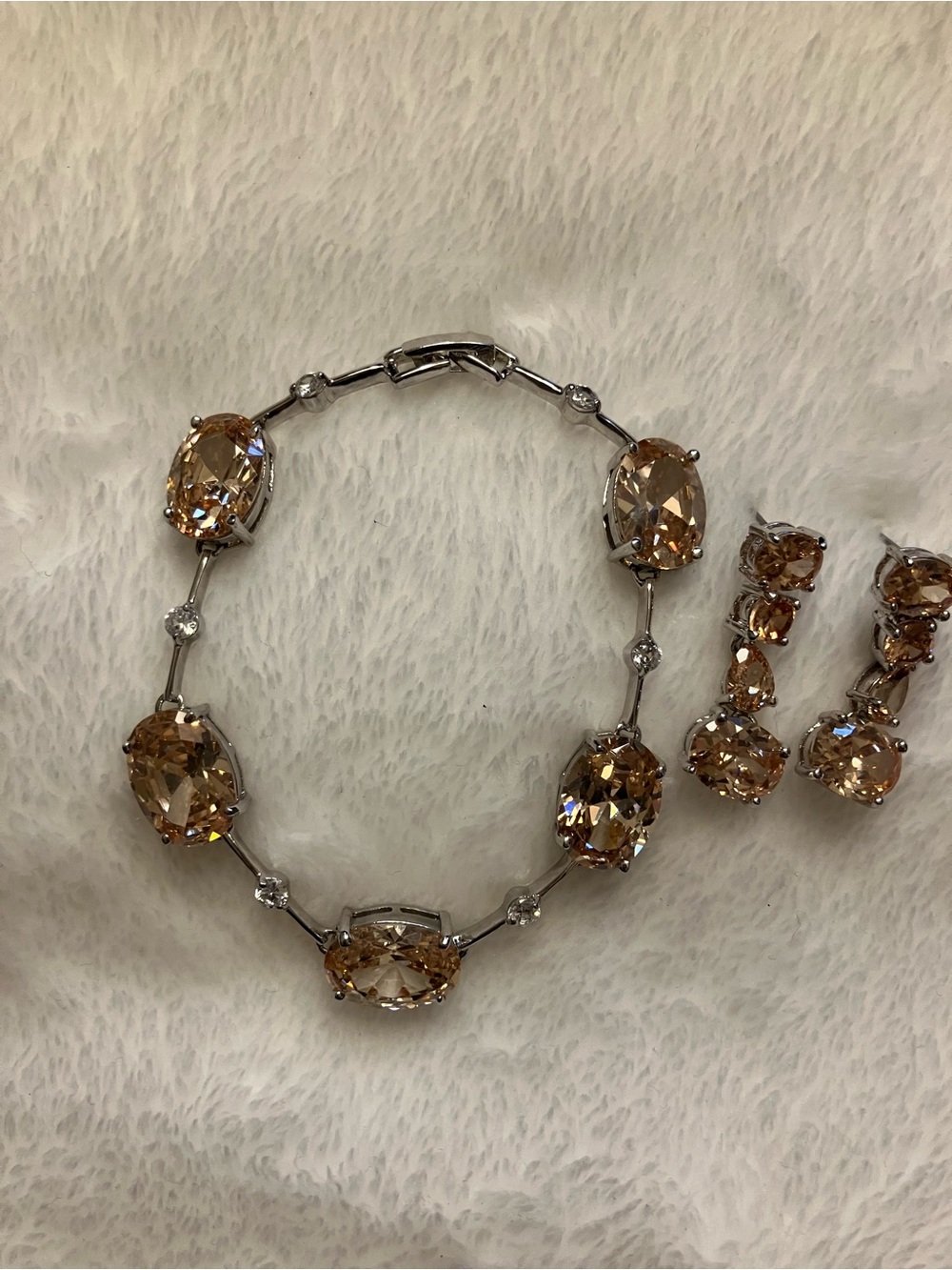 Champagne Crystal Tennis Bracelet - Women Jewelry